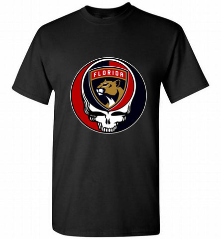 NHL TEAM FLORIDA PANTHERS X GRATEFUL DEAD LOGO BAND Shirt - zezetee