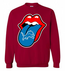 Detroit Lions  x The Rolling Stones Logo Crewneck Sweatshirt - zezetee