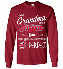 I'M A Grandma And A Cleveland Indians Fans Gift Gildan Long Shirt - zezetee