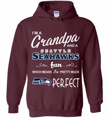 I'M A Grandpa And A Seattle Seahawks Pretty Much Perfect Hoodie - zezetee