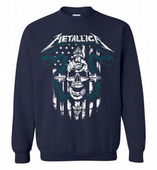 Metallica Snake Skull Philadelphia Eagles Logo Crewneck Sweatshirt - zezetee
