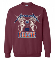 Metallica Edmonton Oilers Logo Crewneck Sweatshirt - zezetee