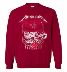 Metallica Skull Snake Houston Rockets Crewneck Sweatshirt - zezetee
