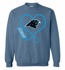 Nurse Heartbeat Carolina Panthers Crewneck Sweatshirt - zezetee
