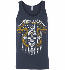 Metallica Snake Skull Pittsburgh Penguins Logo Tank - zezetee