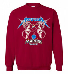 Metallica Miami Marlins Logo Crewneck Sweatshirt - zezetee