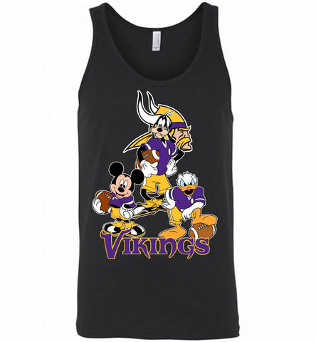 Mickey Goofy Donald Disney Minnesota Vikings Football Gift Tank - zezetee