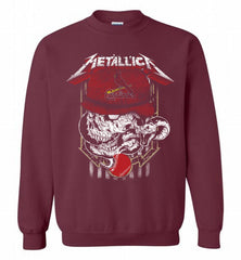 Metallica Skull St Louis Cardinals Logo Crewneck Sweatshirt - zezetee
