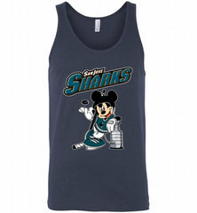 MICKEY SAN JOSE SHARKS WITH THE STANLEY CUP HOCKEY NHL Tank - zezetee