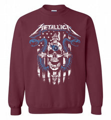 Metallica Snake Skull Tennessee Titans Logo Crewneck Sweatshirt - zezetee