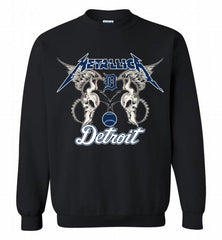Metallica Detroit Tigers Logo Crewneck Sweatshirt - zezetee