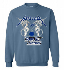 Metallica Tampa Bay Lightning Logo Crewneck Sweatshirt - zezetee