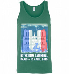 Notre Dame Cathedral in Paris on fire 15th april 2019 T-Shirt French Cathedral Tank - zezetee
