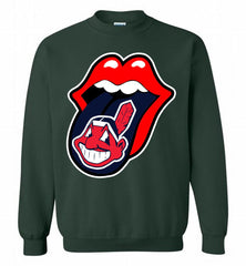 Cleveland Indians  x The Rolling Stones Logo Crewneck Sweatshirt - zezetee