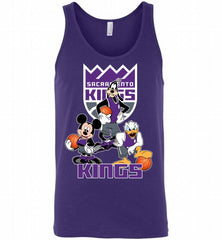 Mickey Goofy Donald Loves Sacramento Kings Basketball Fans Tank - zezetee