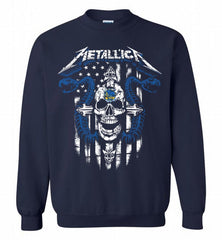 Metallica Snake Skull Golden State Warriors Logo Crewneck Sweatshirt - zezetee