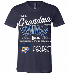 I'M A Grandma And A Oklahoma City Thunder Fans Perfect V-Neck Shirt - zezetee