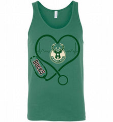 Nurse Heartbeat Love Milwaukee Bucks Tank - zezetee