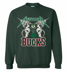 Metallica Milwaukee Bucks Logo Crewneck Sweatshirt - zezetee