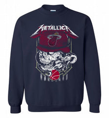 Metallica Skull Snake Miami Heat Crewneck Sweatshirt - zezetee