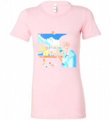 BOB ROSS PAINTING THE GOLDEN GIRL Bella Ladies Tee - zezetee