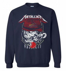 Metallica Skull St Louis Cardinals Logo Crewneck Sweatshirt - zezetee