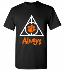 CLEMSON TIGERS UNIVERSITY PAW DEATHLY HALLOWS ALWAYS GIFT Shirt - zezetee