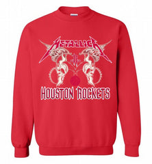 Metallica Houston Rockets Logo Crewneck Sweatshirt - zezetee
