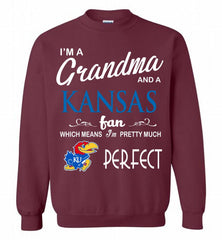 I'M A Grandma And A Kansas Jayhawks Fan Crewneck Sweatshirt - zezetee
