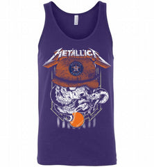 Metallica Skull Houston Astros Logo Tank - zezetee
