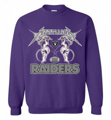 Metallica Oakland Raiders Logo Crewneck Sweatshirt - zezetee