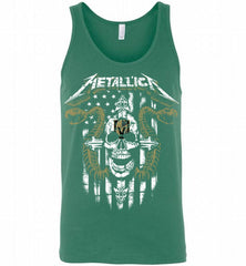 Metallica Snake Skull Vegas Golden Knights Logo Tank - zezetee