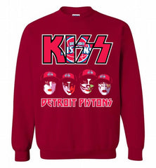 Kiss Detroit Pistons Logo Crewneck Sweatshirt - zezetee