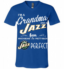 I'M A Grandma And A Utah Jazz Fans Perfect V-Neck Shirt - zezetee