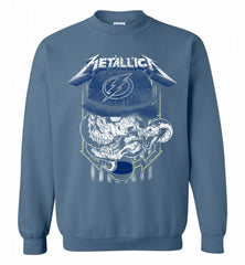 Metallica Skull Snake Tampa Bay Lightning Crewneck Sweatshirt - zezetee