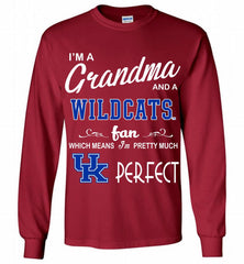 I'M A Grandma And A Kentucky Wildcats Fan Gildan Long Shirt - zezetee