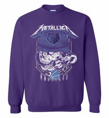 Metallica Skull Snake Memphis Grizzlies Crewneck Sweatshirt - zezetee