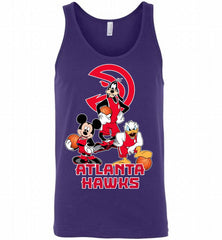 Mickey Goofy Donald Loves Atlanta Hawks Basketball Fans Tank - zezetee