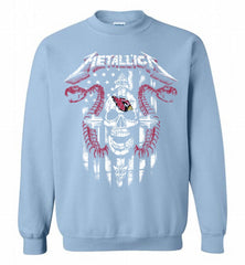 Metallica Snake Skull Arizona Cardinals Logo Crewneck Sweatshirt - zezetee