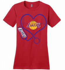 Nurse Heartbeat Love Los Angeles Lakers Ladies Perfect - zezetee