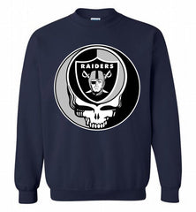 Oakland Raiders  Grateful Dead Logo Band Crewneck Sweatshirt - zezetee