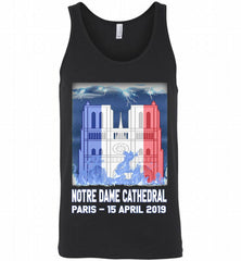 Notre Dame Cathedral in Paris on fire 15th april 2019 T-Shirt French Cathedral Tank - zezetee