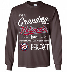 I'M A Grandma And A Washington Nationals Fans Gift Gildan Long Shirt - zezetee