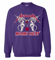 Metallica Miami Heat Logo Crewneck Sweatshirt - zezetee