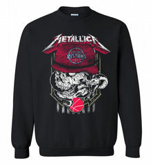 Metallica Skull Snake Detroit Pistons Crewneck Sweatshirt - zezetee