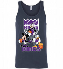 Mickey Goofy Donald Loves Sacramento Kings Basketball Fans Tank - zezetee