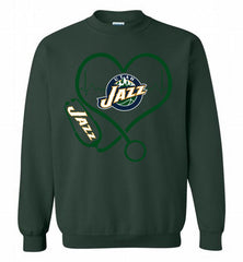Nurse Heartbeat Love Utah Jazz Crewneck Sweatshirt - zezetee