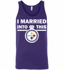 I MARRIED INTO THIS NFL Pittsburgh Steelers Fans Gift Tank - zezetee