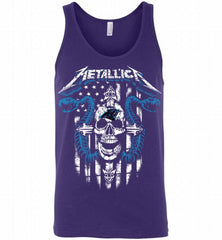 Metallica Snake Skull Carolina Panthers Logo Tank - zezetee