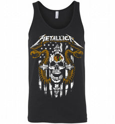 Metallica Snake Skull Chicago Blackhawks Logo Tank